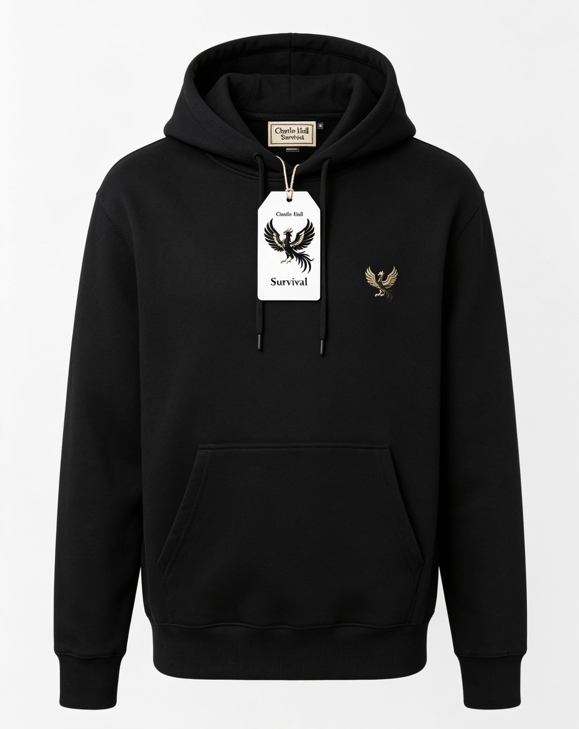 Survival Charlie Hall black hoodie with phoenix embroidery