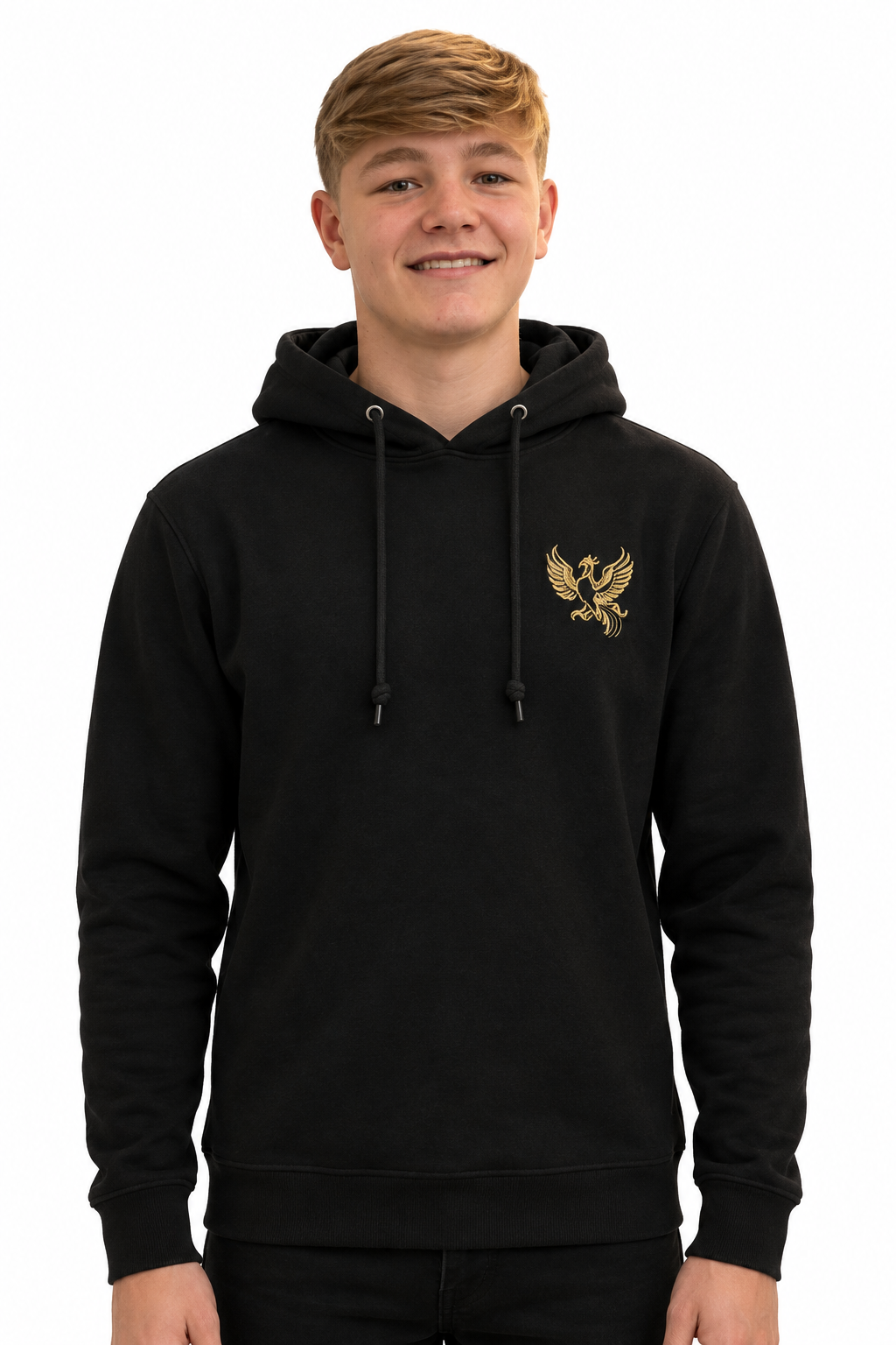 Charlie standing in a black Phoenix hoodie
