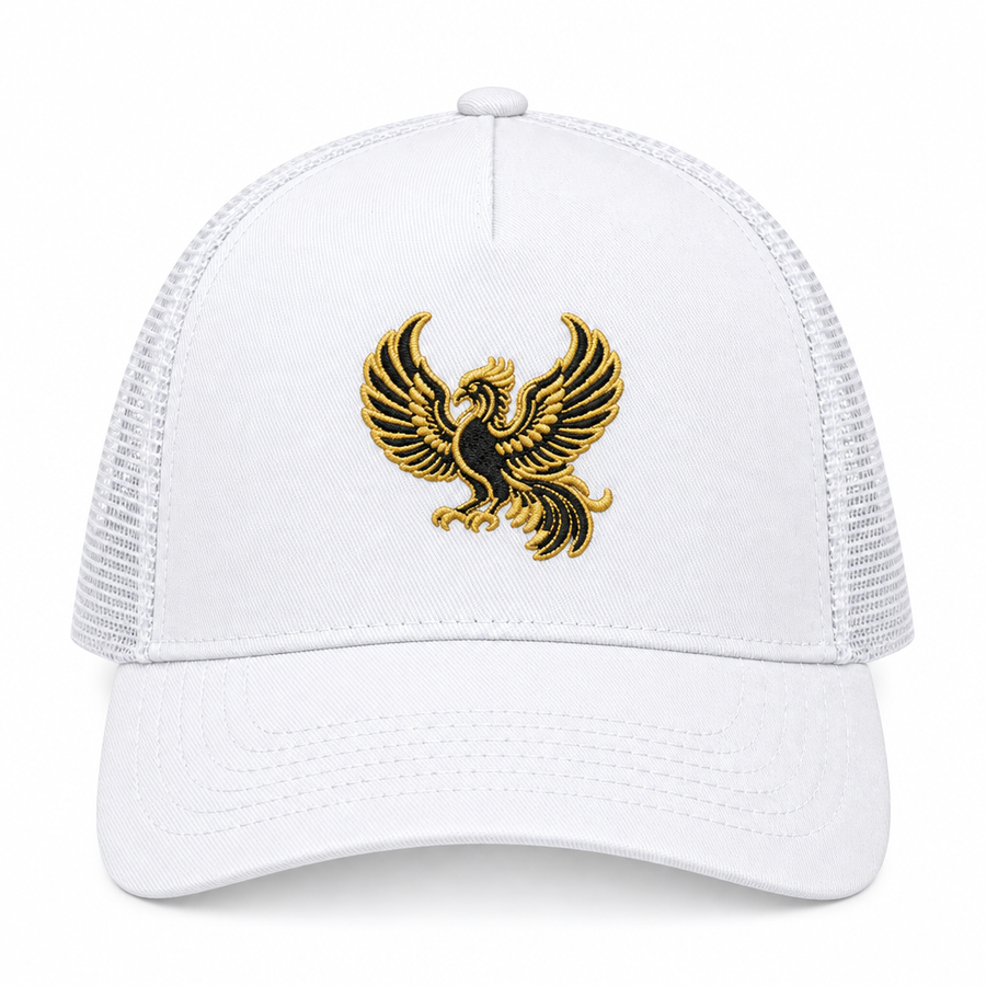 Front-facing white hat - White