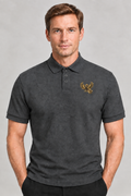 Grey polo photo being corrected to three buttons