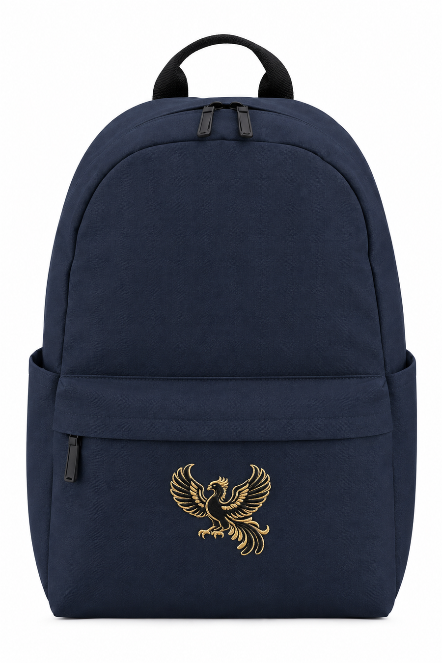 Navy backpack preview with a smaller embroidered phoenix - Navy